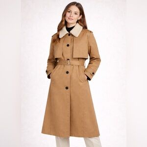 NWOT Trench Reversible Buffalo Plaid wool Liner